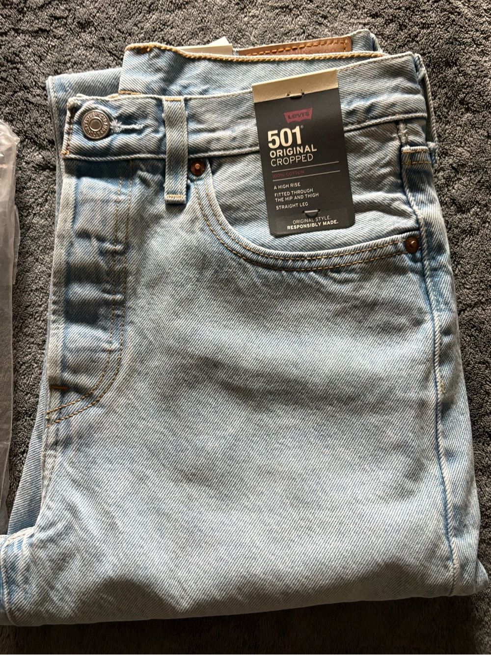 Levi's 501 Original Cropped Light Blue Denim